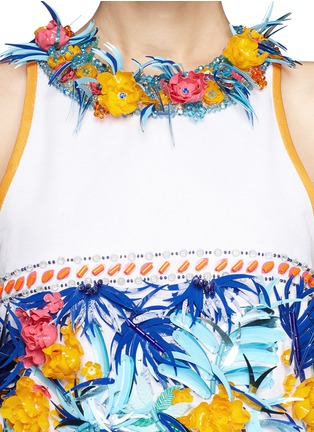 Detail View - Click To Enlarge - MSGM - Floral embroidery cropped top