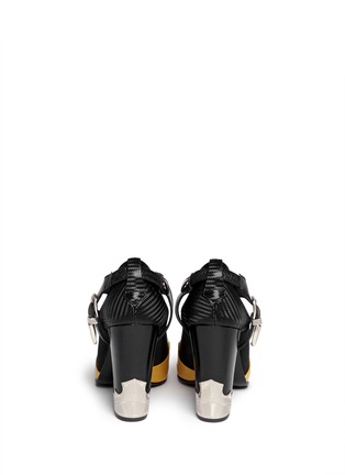 Back View - Click To Enlarge - TOGA SHOES - Detachable harness contrast mesh leather pumps