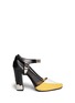 Main View - Click To Enlarge - TOGA SHOES - Detachable harness contrast mesh leather pumps