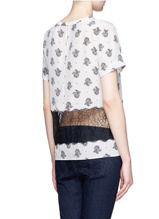 Back View - Click To Enlarge - SANDRO - Etonné paisley print sheer lace T-shirt