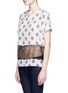Front View - Click To Enlarge - SANDRO - Etonné paisley print sheer lace T-shirt