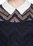 Detail View - Click To Enlarge - SANDRO - Contrast collar lace dress