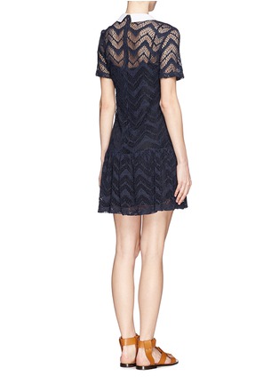 Back View - Click To Enlarge - SANDRO - Contrast collar lace dress
