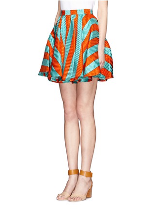 Front View - Click To Enlarge - MSGM - 'Raifa' stripe print flare skirt