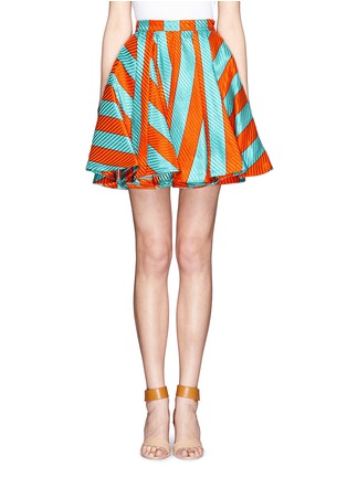 Main View - Click To Enlarge - MSGM - 'Raifa' stripe print flare skirt