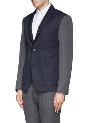 Front View - Click To Enlarge - MAURO GRIFONI - Contrast sleeve blazer