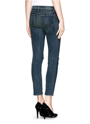 Back View - Click To Enlarge - J BRAND - Capri distressed skinny jeans