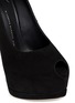 Detail View - Click To Enlarge - 73426 - 'Sharon' crystal pavé heel suede peep toe pumps