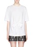 Main View - Click To Enlarge - NICOPANDA - Ruched tie front T-shirt