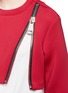 Detail View - Click To Enlarge - NICOPANDA - Oversize zip front neoprene cropped sweater