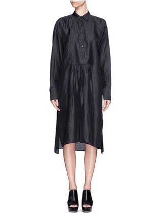 Main View - Click To Enlarge - MS MIN - Oversized ramie shirt dress
