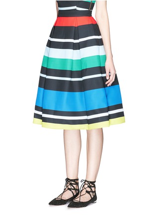 Front View - Click To Enlarge - 72723 - 'Valencia' stripe pleat flare skirt