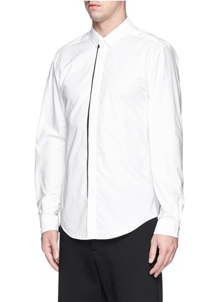 Front View - Click To Enlarge - ALEXANDER WANG - Webbing placket cotton poplin shirt