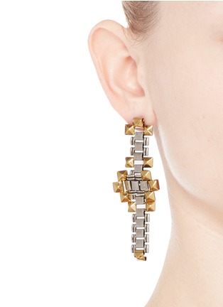 Figure View - Click To Enlarge - ELA STONE - 'Blake' stud chain link earrings