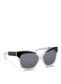 Figure View - Click To Enlarge - LINDA FARROW DESIGNERS COLLECTION - x SUNO brushed metal trim acetate sunglasses
