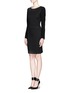 Front View - Click To Enlarge - MAJE - Sheer back open long sleeve dress