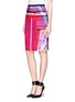 Front View - Click To Enlarge - PETER PILOTTO - Orchid print pencil skirt