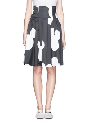 Main View - Click To Enlarge - HELEN LEE - Mickey Mouse print pleated skirt
