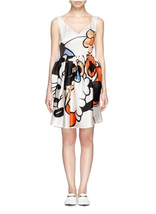 Main View - Click To Enlarge - HELEN LEE - Minnie Mouse print silk dress