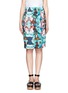 Main View - Click To Enlarge - HELEN LEE - Minnie Mouse floral print satin pencil skirt