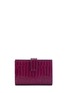 Main View - Click To Enlarge - SMYTHSON - 'Mara' croc embossed leather continental wallet - Dark Berry