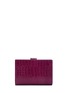 Figure View - Click To Enlarge - SMYTHSON - 'Mara' croc embossed leather continental wallet - Dark Berry
