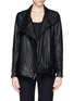 Main View - Click To Enlarge - HELMUT LANG - Asymmetric leather panel biker jacket