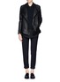 Figure View - Click To Enlarge - HELMUT LANG - Asymmetric leather panel biker jacket