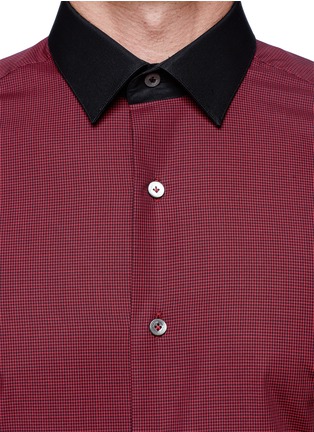Detail View - Click To Enlarge - LANVIN - Contrast collar check shirt