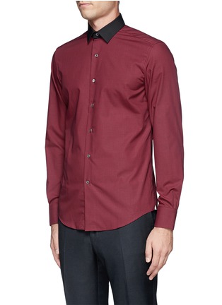 Front View - Click To Enlarge - LANVIN - Contrast collar check shirt