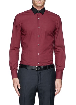 Main View - Click To Enlarge - LANVIN - Contrast collar check shirt