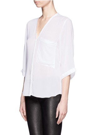 Front View - Click To Enlarge - HELMUT LANG - Twist and open back shirt 