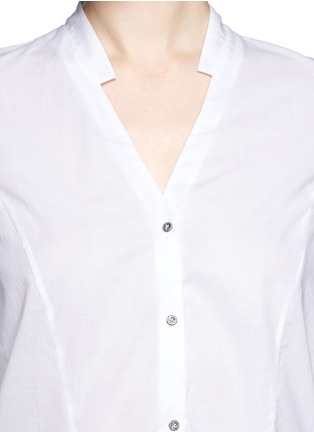 Detail View - Click To Enlarge - HELMUT LANG - Sheer silk hem cotton shirt