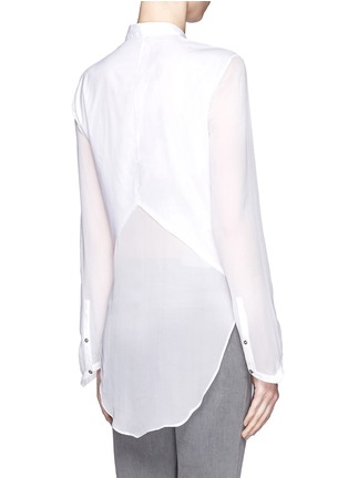 Back View - Click To Enlarge - HELMUT LANG - Sheer silk hem cotton shirt