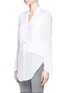 Front View - Click To Enlarge - HELMUT LANG - Sheer silk hem cotton shirt