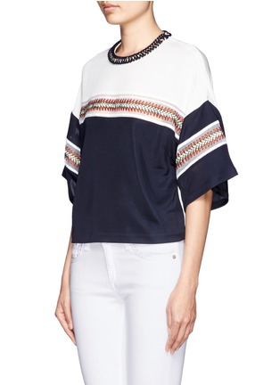 Front View - Click To Enlarge - 3.1 PHILLIP LIM - Rope braid embroidery T-shirt