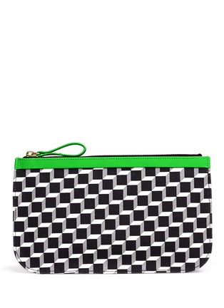 Main View - Click To Enlarge - PIERRE HARDY - Contrast trim cube pattern zip pouch