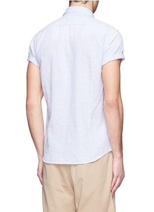 Back View - Click To Enlarge - SCOTCH & SODA - Pocket square stripe cotton-linen shirt