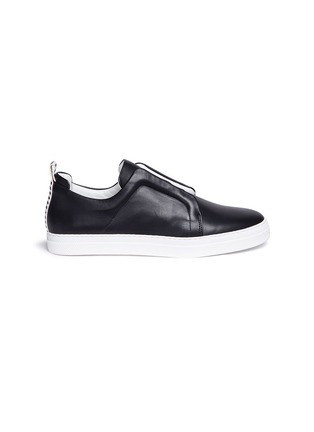 Main View - Click To Enlarge - PIERRE HARDY - Elastic band leather slip-on sneakers