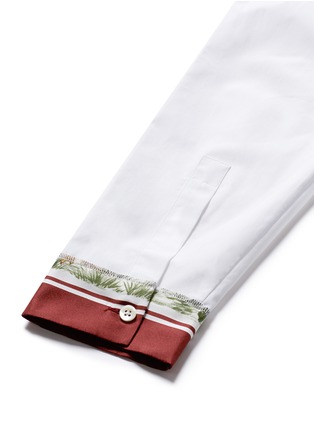Detail View - Click To Enlarge - MAISON MARGIELA - Silk satin cuff cotton poplin shirt