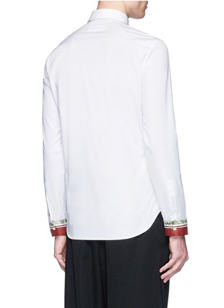 Back View - Click To Enlarge - MAISON MARGIELA - Silk satin cuff cotton poplin shirt