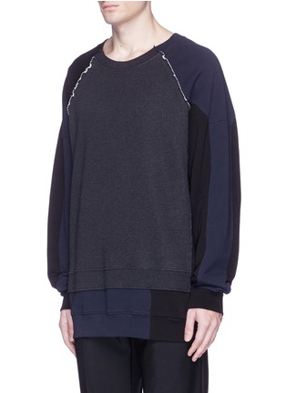 Front View - Click To Enlarge - MAISON MARGIELA - 'Re-edition' oversized patchwork sweatshirt