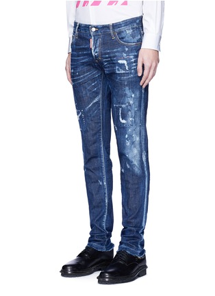Front View - Click To Enlarge - 71465 - Slim fit ripped jeans