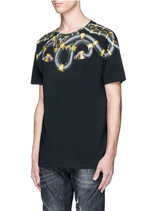 Front View - Click To Enlarge - MARCELO BURLON - 'Sabino' snake print cotton T-shirt
