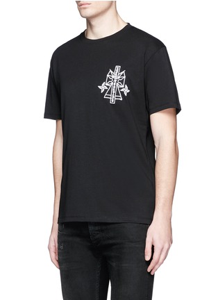 Front View - Click To Enlarge - MARCELO BURLON - 'Ramon' embroidered cotton T-shirt
