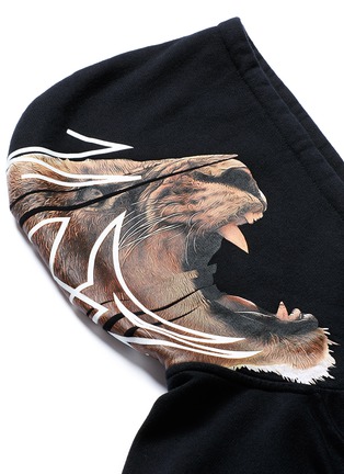 Detail View - Click To Enlarge - MARCELO BURLON - 'Santiago' leopard print cotton hoodie