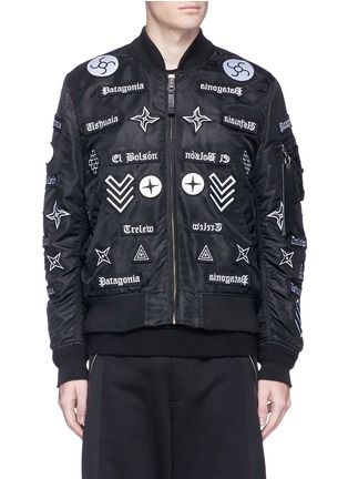 Main View - Click To Enlarge - MARCELO BURLON - x Alpha Industries 'Roldan' embroidered patch MA-1 bomber jacket