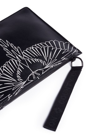  - MARCELO BURLON - 'Asier' eagle print leather zip pouch