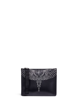 Main View - Click To Enlarge - MARCELO BURLON - 'Asier' eagle print leather zip pouch
