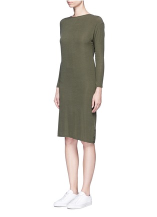Front View - Click To Enlarge - TOPSHOP - Knotted back rib knit midi dress